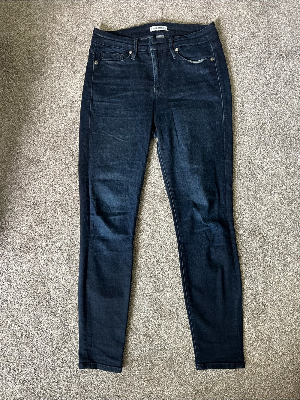Good American Dark Straight Leg Jeans